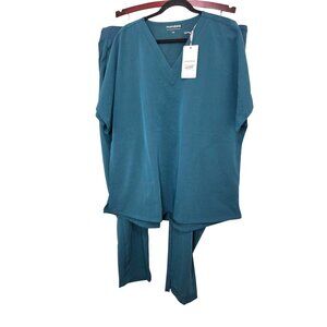NWT Mandala Teal V-Neck Scrub Set Size 3XL Unisex Plus Size Medical Professional